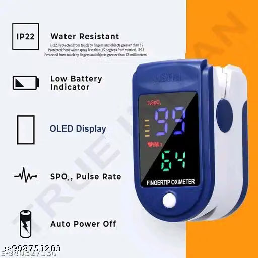 Oximeter Portable Fingertip SpO2 & Heart Rate Monitor with Battery Indicator-UP